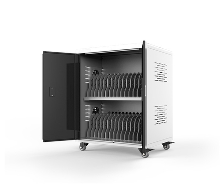 RoHS Galvanized Laptop Charging Cabinet 4 Roda Ipad Charging Trolley