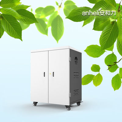 60 Port AC Power Charging Cart dengan Galvanized Sheet Tablet Charging Cabinet
