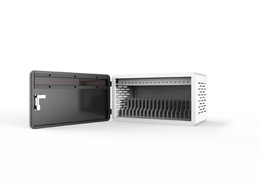 18 slot Kabinet Pengisian USB dengan Sistem Perlindungan Keamanan 8S dan Konstruksi Lembar Galvanis